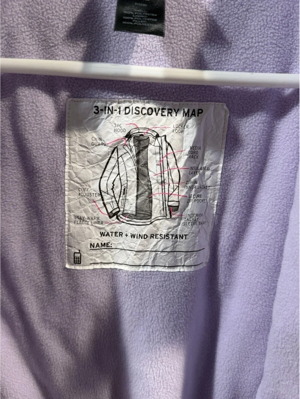 Youth Girls Champion Jacket Coat Size XL 14-16 Purple Full Zip Multicolor Dots